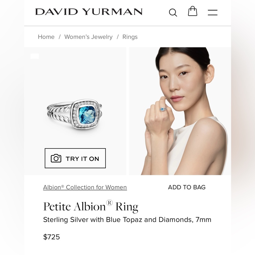 *AUTHENTIC* DAVID YURMAN PETITE ALBION RING
